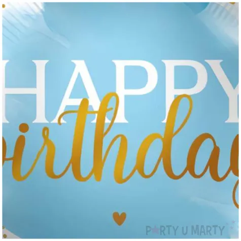 balon foliowy happy birthday niebieski amscan 18 rnd