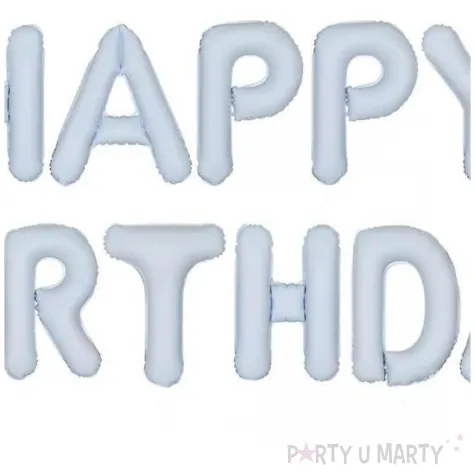 balon foliowy happy birthday niebieski partydeco 14 ltr
