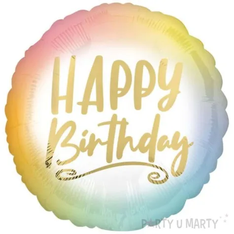 balon foliowy happy birthday ombre amscan 18 rnd