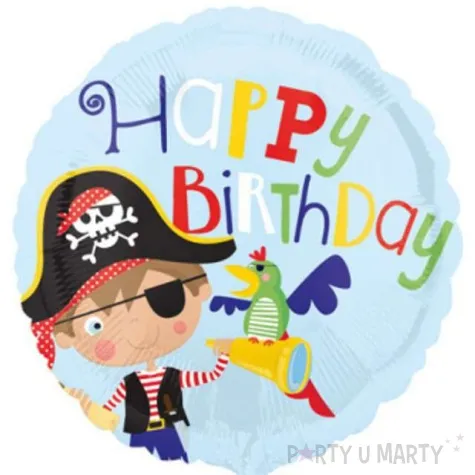 balon foliowy happy birthday piraci amscan 18 rnd