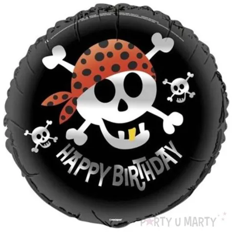 balon foliowy happy birthday piraci unique 18 rnd