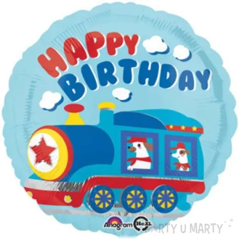 balon foliowy happy birthday pociag amscan 17 rnd