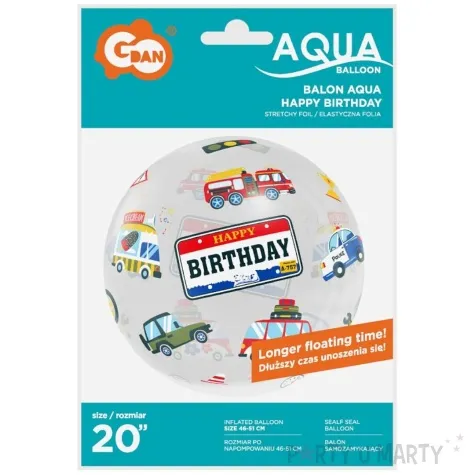 balon foliowy happy birthday pojazdy godan 20 orb