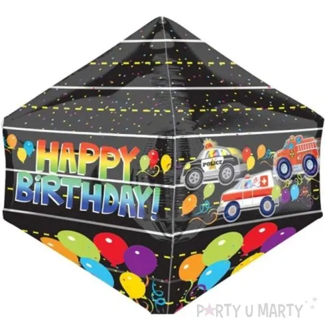 balon foliowy happy birthday pojazdy na sygnale amscan 21 shp