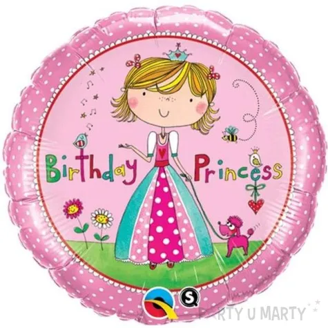 balon foliowy happy birthday princess rozowy qualatex 18 rnd