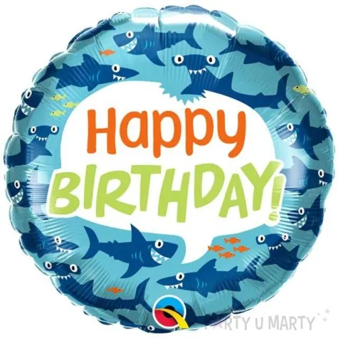 balon foliowy happy birthday rekiny qualatex 18 rnd