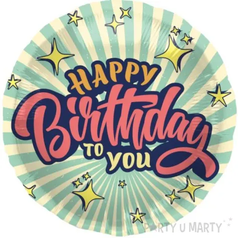 balon foliowy happy birthday retro stars folat 18 rnd