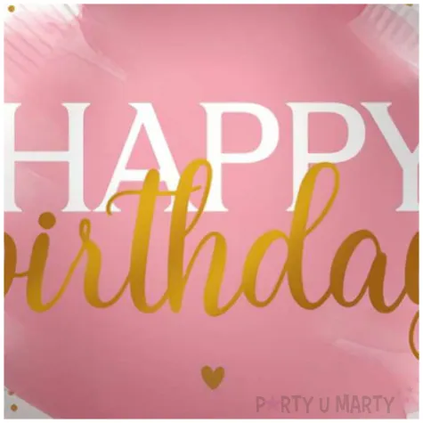 balon foliowy happy birthday rozowy amscan 18 rnd