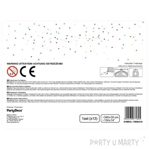 balon foliowy happy birthday srebrny partydeco 14 ltr