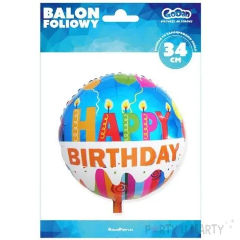 balon foliowy happy birthday swieczki godan 18 rnd