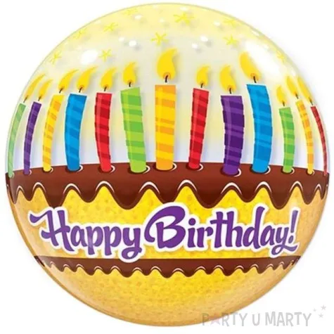 balon foliowy happy birthday swieczki zolty qualatex 22 rnd