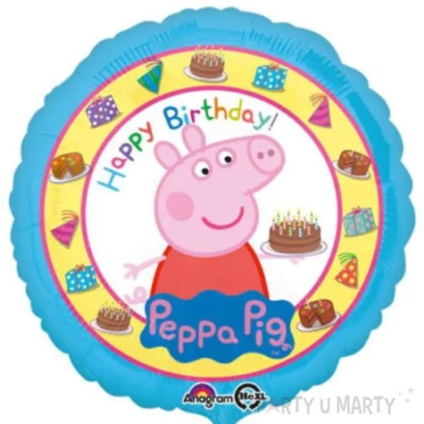 balon foliowy happy birthday swinka peppa amscan 18 rnd
