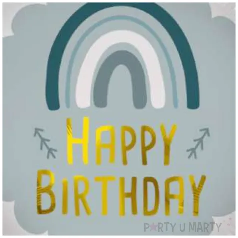 balon foliowy happy birthday tecza na blekitnym tle folat 18 rnd