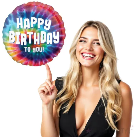 balon foliowy happy birthday teczowy amscan 18 rnd