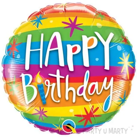 balon foliowy happy birthday teczowy qualatex 18 rnd