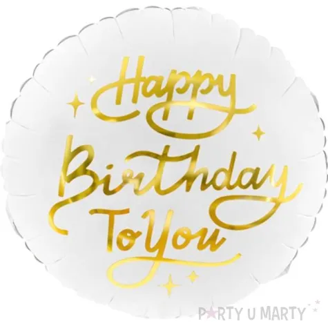 balon foliowy happy birthday to you bialy partydeco 14 rnd