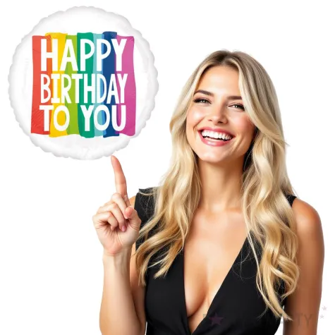balon foliowy happy birthday to you xl teczowy amscan 28 rnd