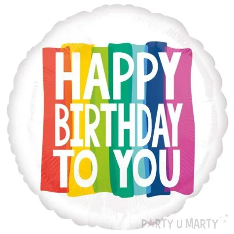 balon foliowy happy birthday to you xl teczowy amscan 28 rnd