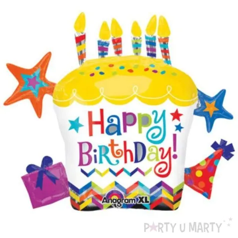 balon foliowy happy birthday tort amscan 28 shp