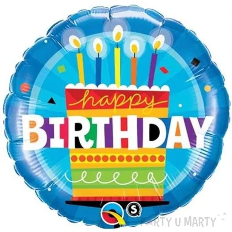 balon foliowy happy birthday tort qualatex 18 rnd