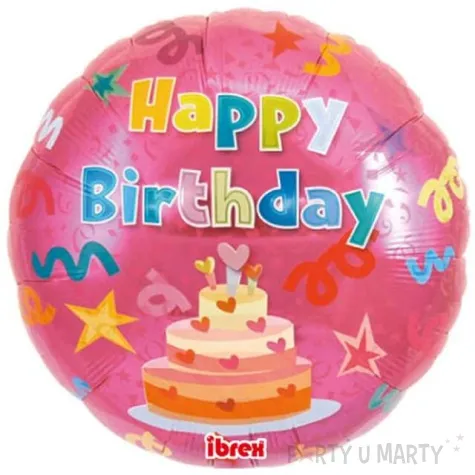 balon foliowy happy birthday tort rozowy takarakosan 14 rnd