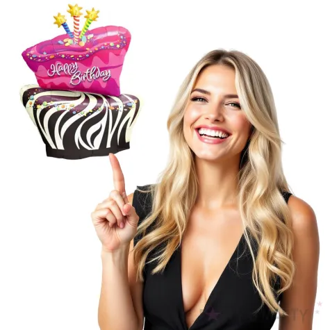 balon foliowy happy birthday tort zebra qualatex 41 shp
