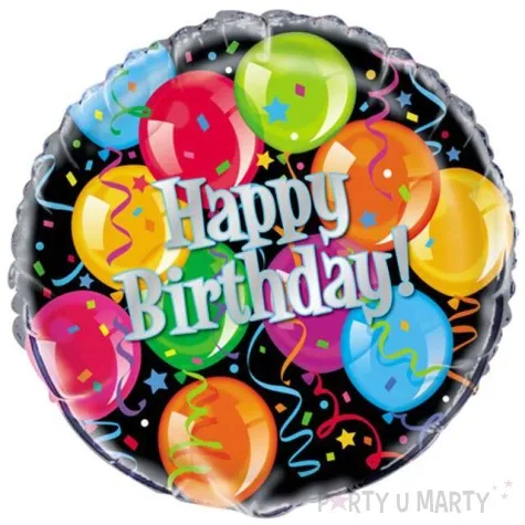 balon foliowy happy birthday unique 18 rnd