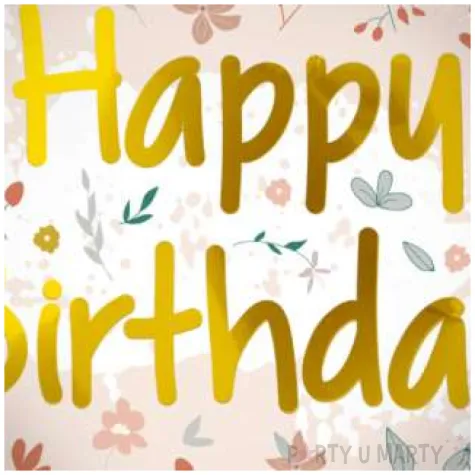 balon foliowy happy birthday urocze kwiaty folat 18 rnd