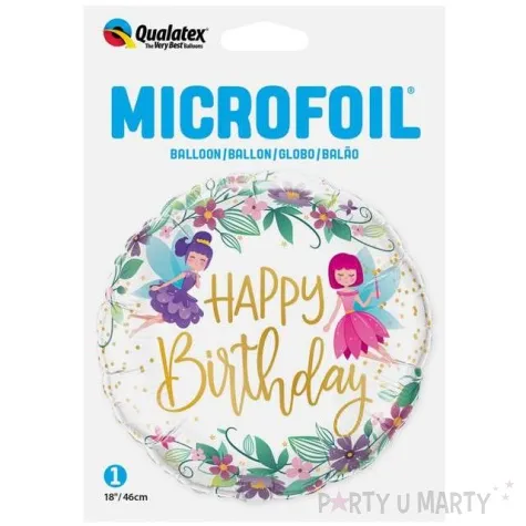 balon foliowy happy birthday wrozki qualatex 18 rnd