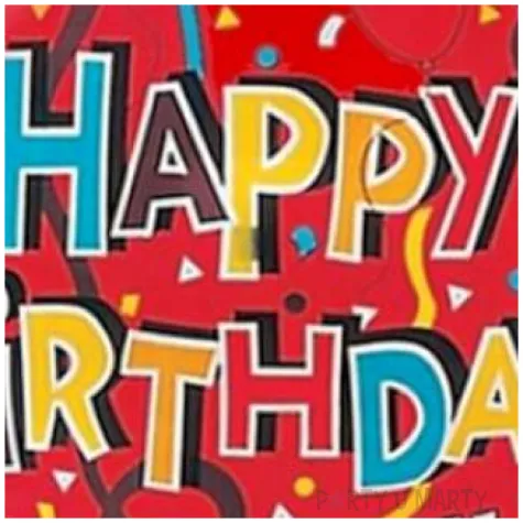 balon foliowy happy birthday z tasiemkami flexmetal 18 rnd