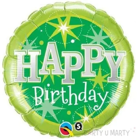 balon foliowy happy birthday zielony qualatex 18 rnd