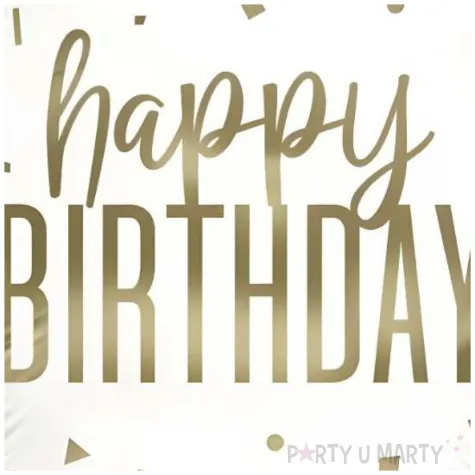 balon foliowy happy birthday zlote konfetti bialy unique 18 rnd