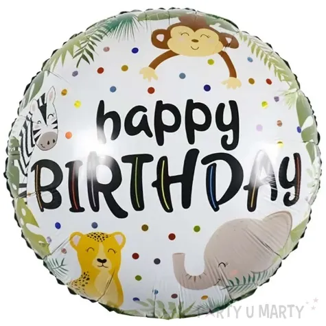 balon foliowy happy birthday zwierzeta jix 18 rnd