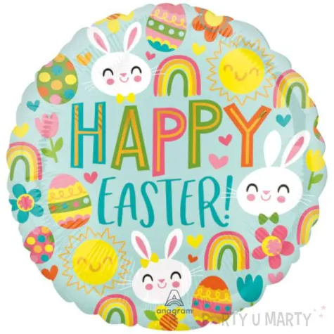 balon foliowy happy easter amscan 17 rnd