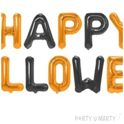 balon foliowy happy halloween czarno pomaranczowy partypal 16 ltr