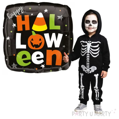balon foliowy happy halloween czarny amscan 16 sqr