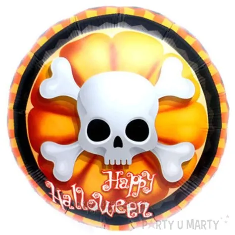 balon foliowy happy halloween czaszka i kosci oem 18 rnd