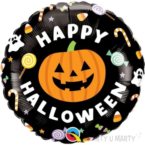 balon foliowy happy halloween dynia qualatex 18 rnd