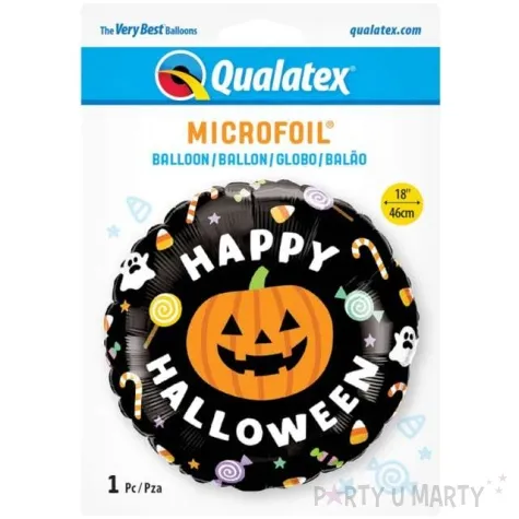balon foliowy happy halloween dynia qualatex 18 rnd