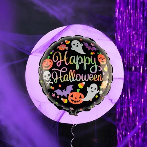 balon foliowy happy halloween dynie i spolka czarny partypal 18 rnd