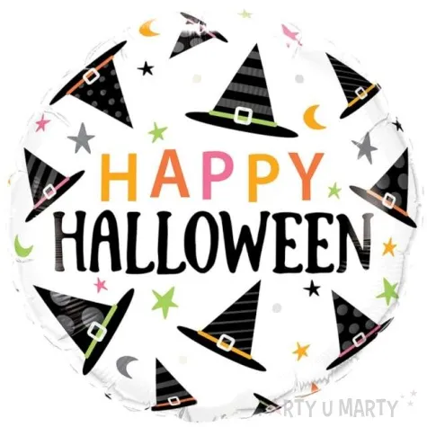 balon foliowy happy halloween kapelusze czarownicy qualatex 18 rnd