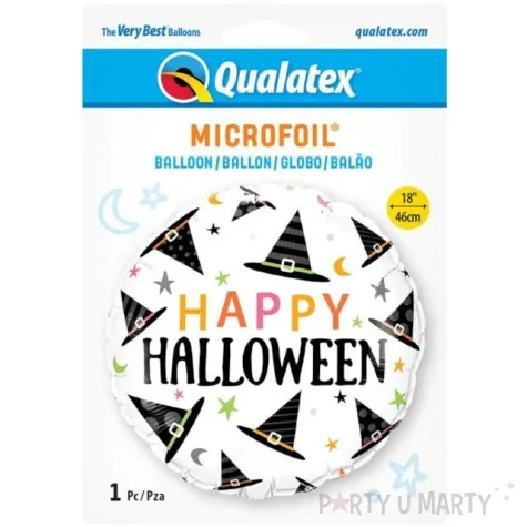 balon foliowy happy halloween kapelusze czarownicy qualatex 18 rnd