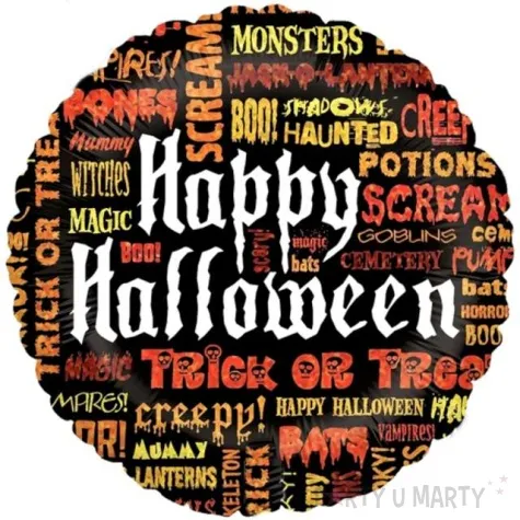 balon foliowy happy halloween napisy betallic 18 rnd