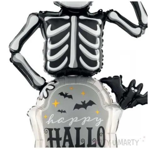 balon foliowy happy halloween szkielet z nagrobkiem partypal 47 shp