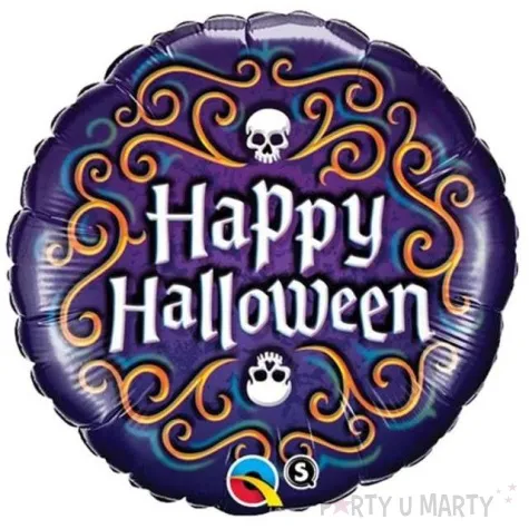 balon foliowy happy halloween szkieletor qualatex 18 rnd
