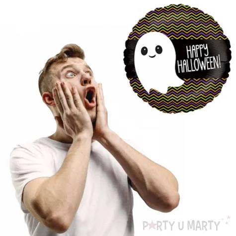balon foliowy happy halloween z duszkiem betallic 18 rnd
