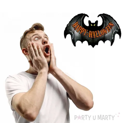 balon foliowy happy halloween z nietoperzem betallic 42 shp