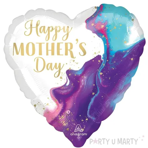 balon foliowy happy mothers day dzien matki niebieski marmur amscan 18 hrt