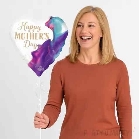 balon foliowy happy mothers day dzien matki niebieski marmur amscan 18 hrt