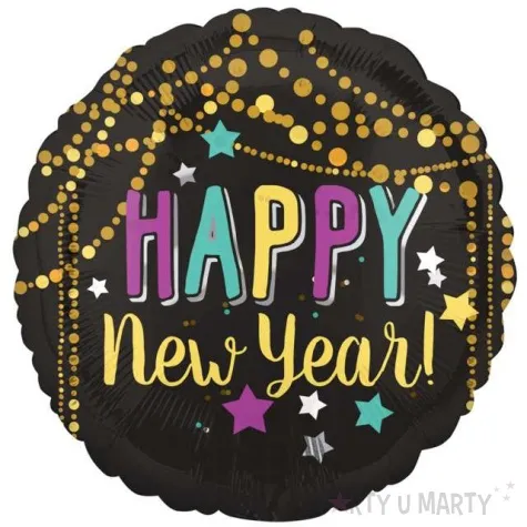 balon foliowy happy new year amscan 18 rnd